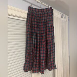 Plaid Midi Skirt